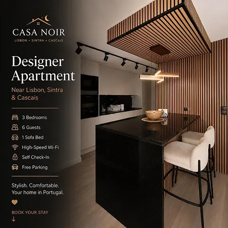 Casa Noir Luxury 3br 2 Baths Near Lisbon & Sintra Queluz